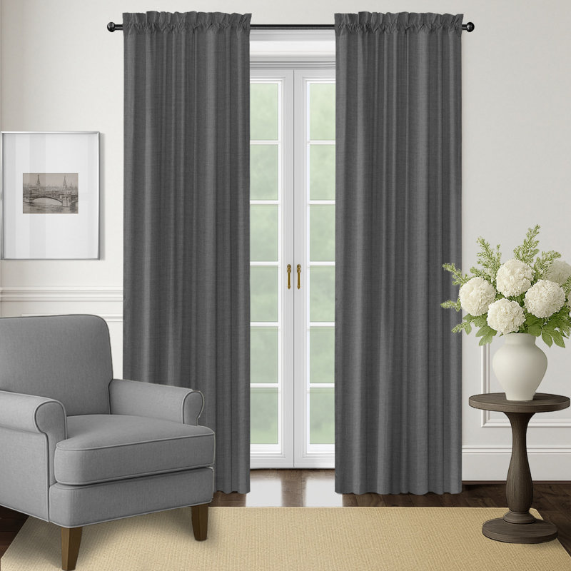 Paire de rideaux gris foncé Fire Fire Pole Top (l 50 po x L 108 po), 50 po x 108 po - Paire