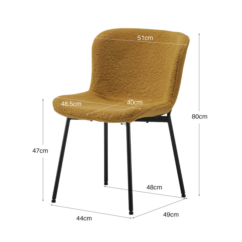 Fabric Side Chair, Yellow