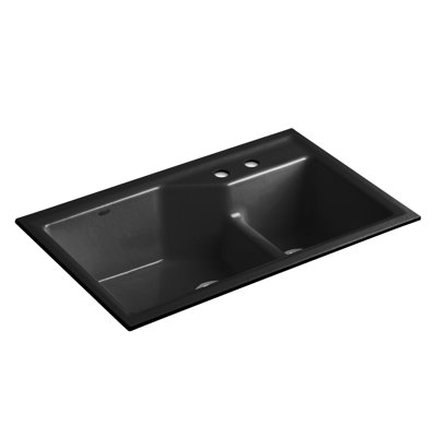 Indio 33" L x 21.125" W Double Basin Undermount Kitchen Sink with Accessories