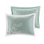 Ensemble d'édredon surdimensionné en jacquard de coton - Literie très grand turquoise avec broderie corail, rembourrage en polyester hypoallergénique-122655283