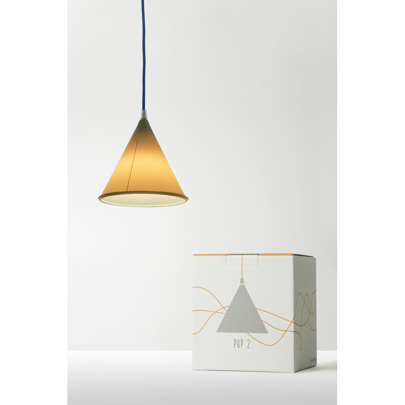 Be.pop 1 - Light Cone Pendant, Transparent Neutral, Blue