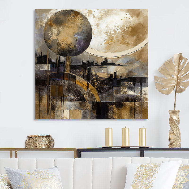 Edmeo Edmeo explorant la lune dorée en évolution II, H 16 po x l 16 po x P 1 po
