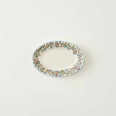 Plateau de service en porcelaine rétro