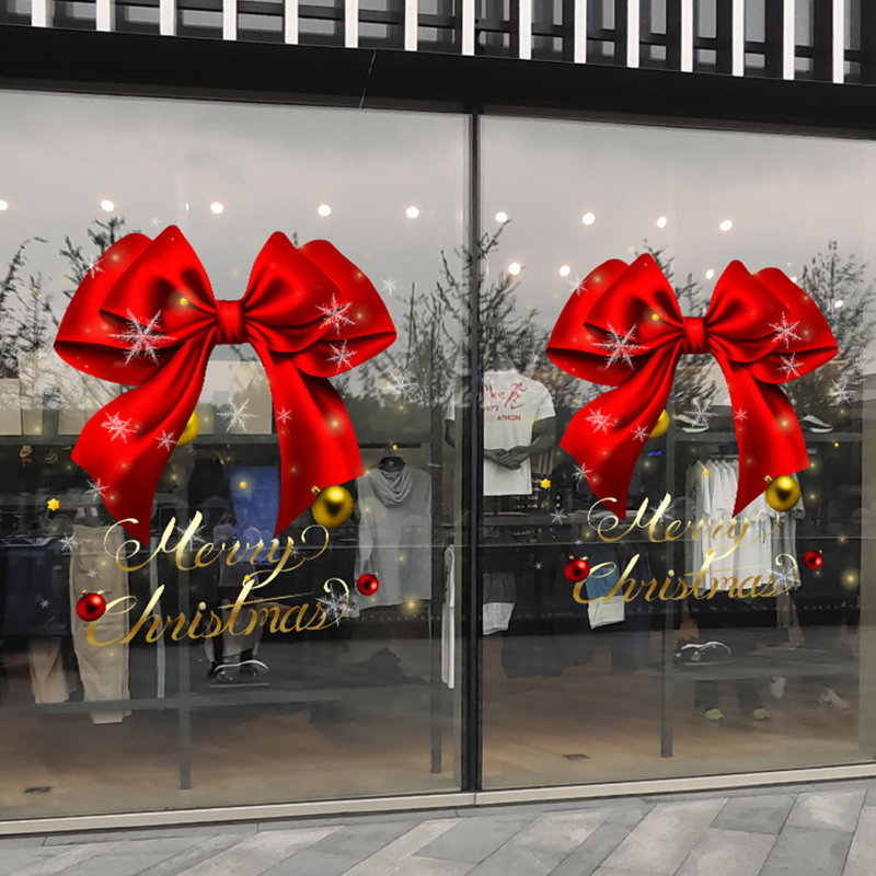 1PC Décorations de Noël pour fenêtre Autocollants en verre pour centre commercial