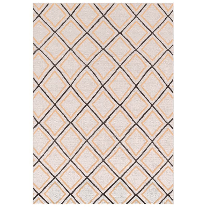 Tilly-Mae Flatweave Indoor/Outdoor Cream-Orange Rug, Rectangle 120 x 170cm