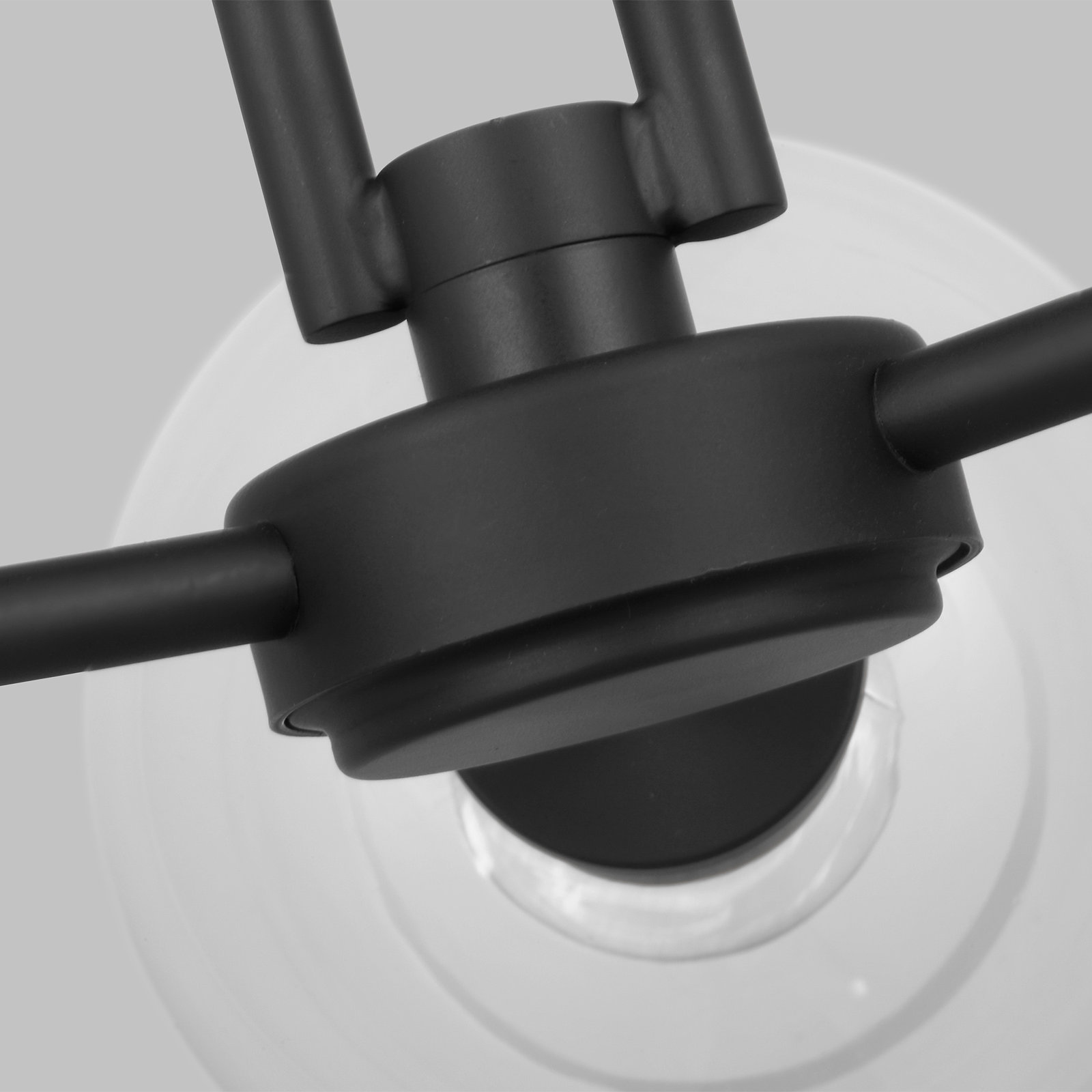 Herma 22" 3-Light Semi Flush Mount, Midnight Black