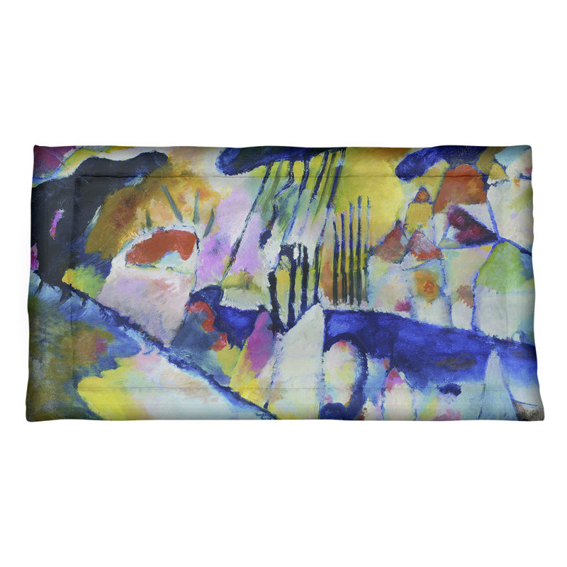 Taie décorative Wassily Kandinsky, Grand, Bleu / Jaune, Polyester