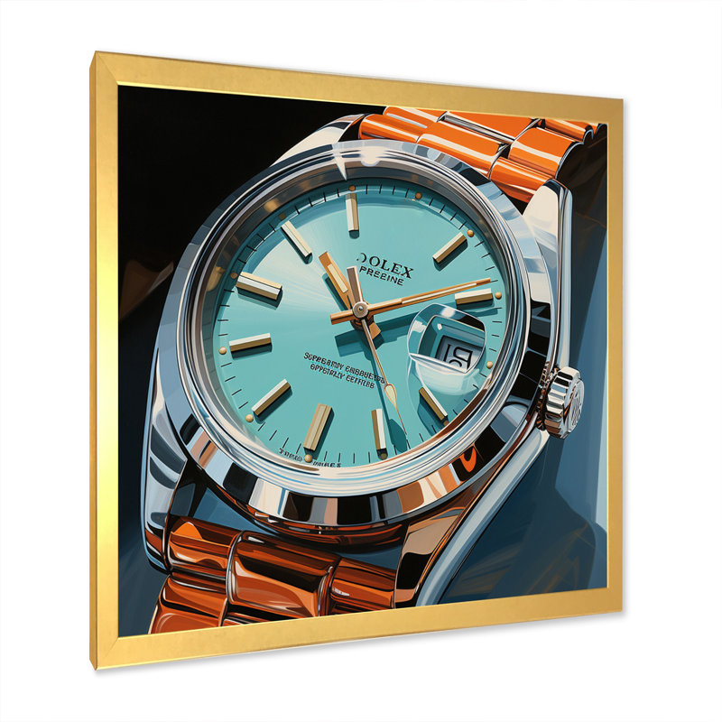 Montre de luxe Azure Age - Imprimé, H 16 po x l 16 po x P 1 po, Cadre doré à une seule photo