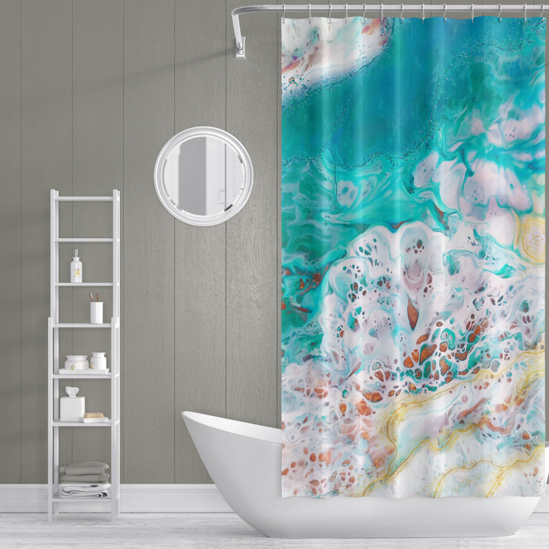 Rideau de douche simple abstrait, H 72 po x l 70 po