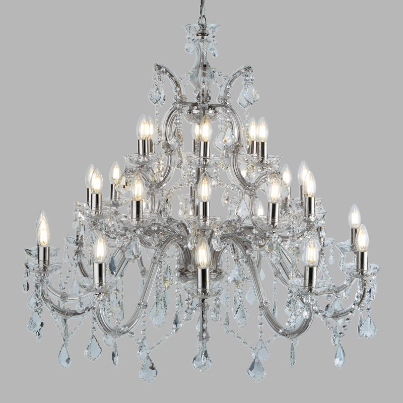 Kelly 30 - Light Candle Style Chandelier, Chrome