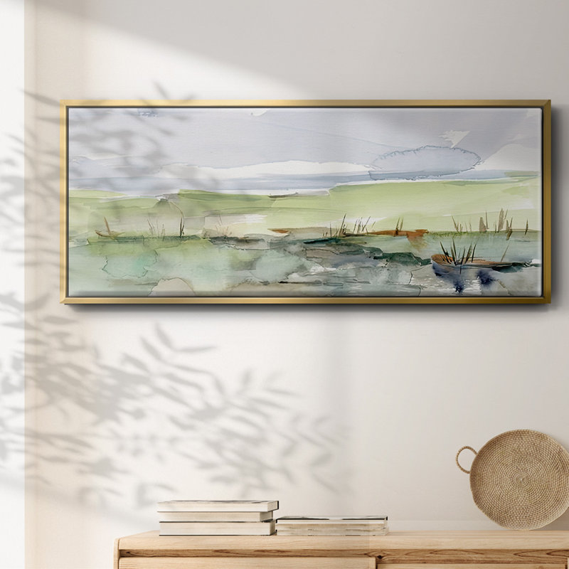 Pastel Inlet II - toile encadrée, H 20 po x l 50 po