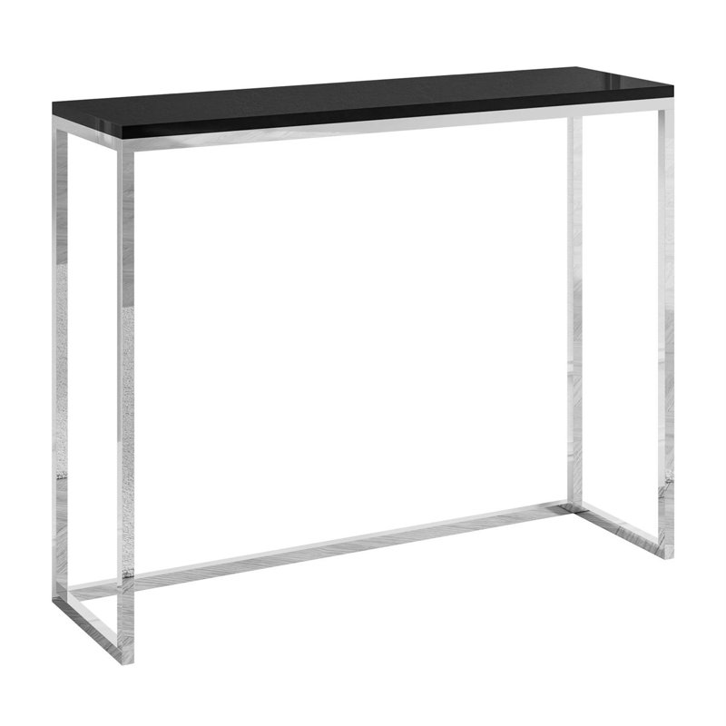 Console Table, 100 cm, chrome/ black gloss