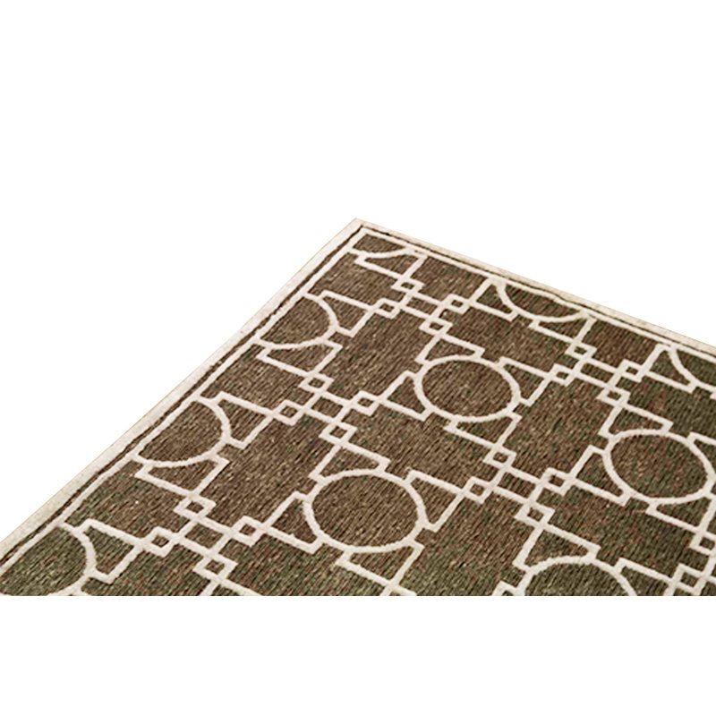 Himalayan Geometric Area Rug in Brown