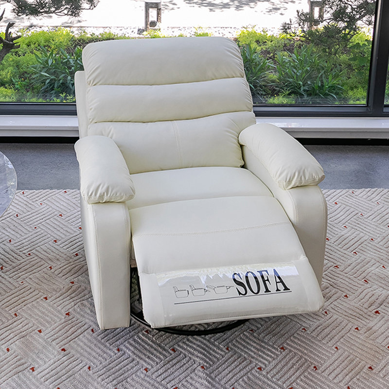 Fauteuil inclinable moderne en similicuir, Beige