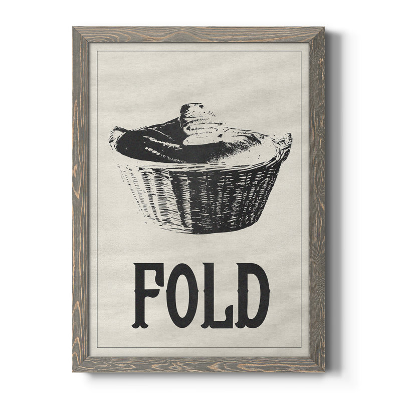 Toile encadrée vintage Vintage Laundry IV - prête à être accrochée, H 31,5 po x l 23,5 po x P 1 po, Cadre gris