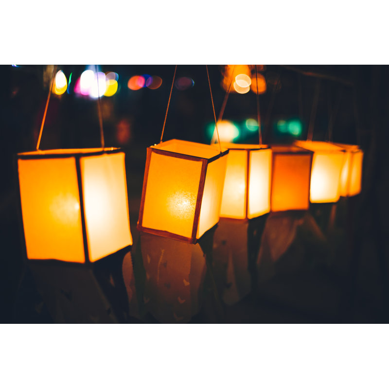 Lanterns in Festival by Yupiyan, 8" H x 12" W