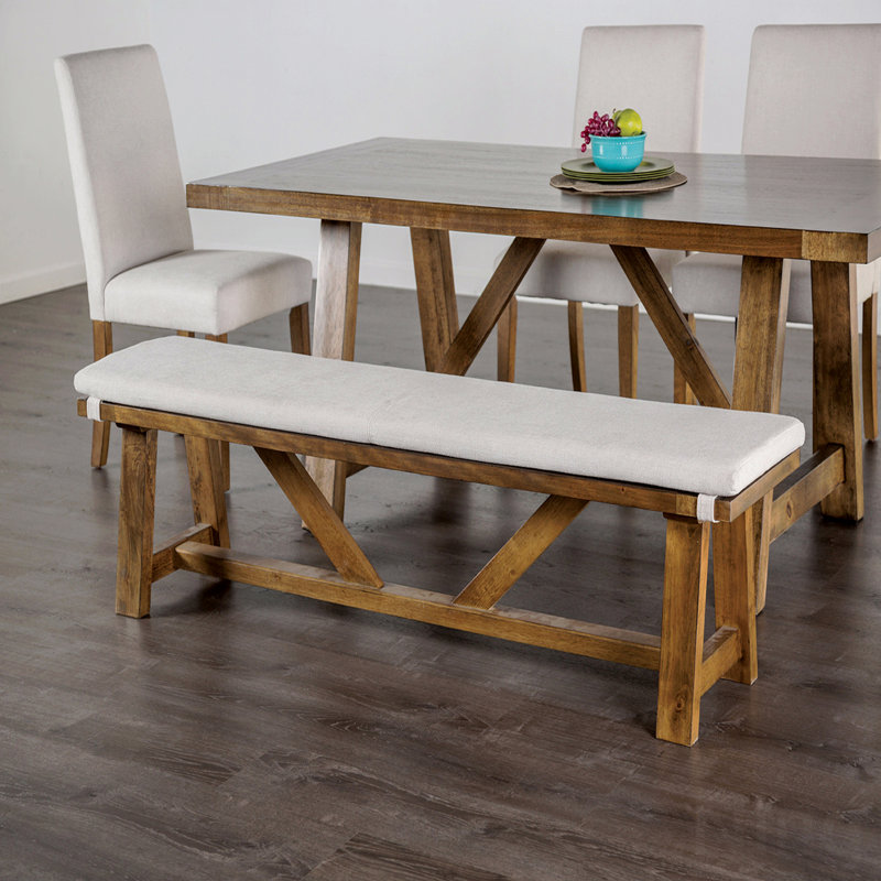 Banc rembourré de style moderne avec coussin et siège rembourré de style rustique
