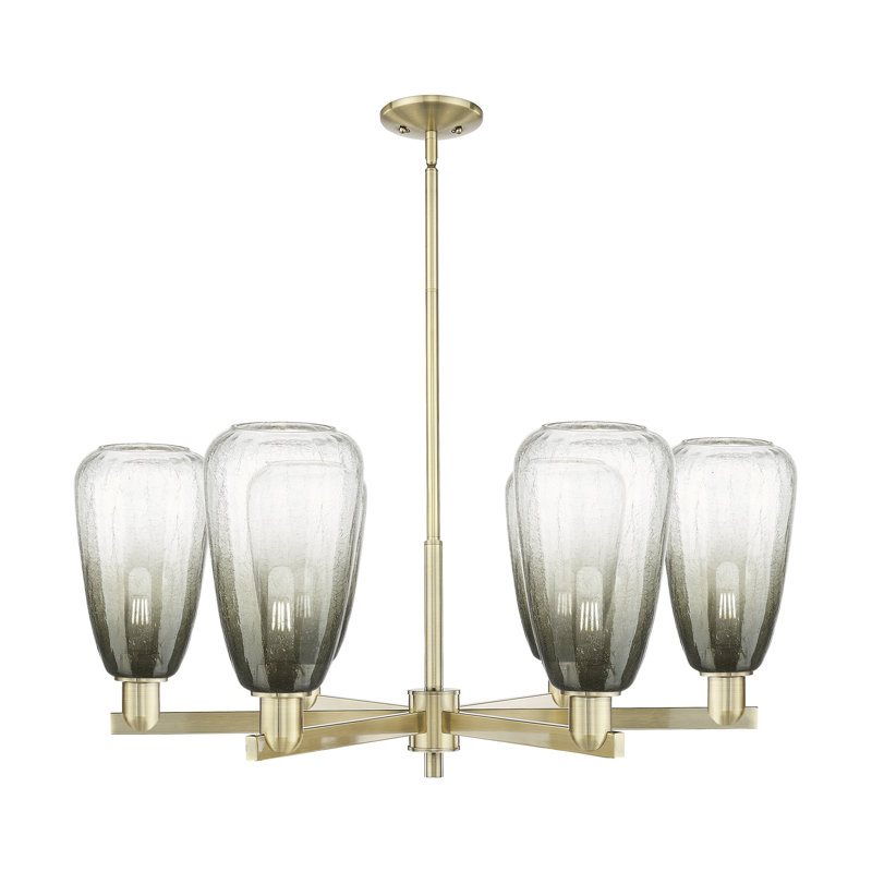 Lustre suspendu 6 lumières Glossop, Ardoise, Laiton antique