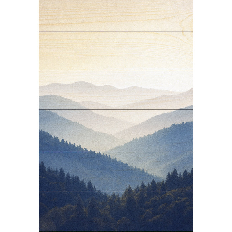 Art sur toile en bois Mountain Mist - Tranquil Blue Ridge, H 48 po x l 36 po