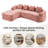 L-Shaped Sectional Sofa With Curved Armrests And 4 Pillows, , Space-Saving Compressed Design, Left-Facing-1792597117