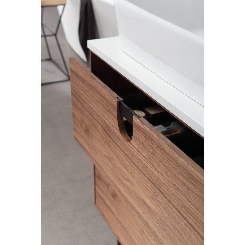 Antonina 29.53" Wide Vanity Set, Walnut