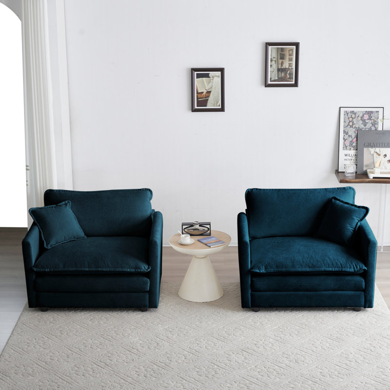 Ensemble de 2 chaises d'appoint Modern, Bleu