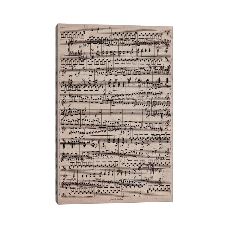 Modern Art - Sheet Music Ode To Joy by 5by5collective - Wrapped Canvas Print, 66.04 cm H x 45.72 cm W