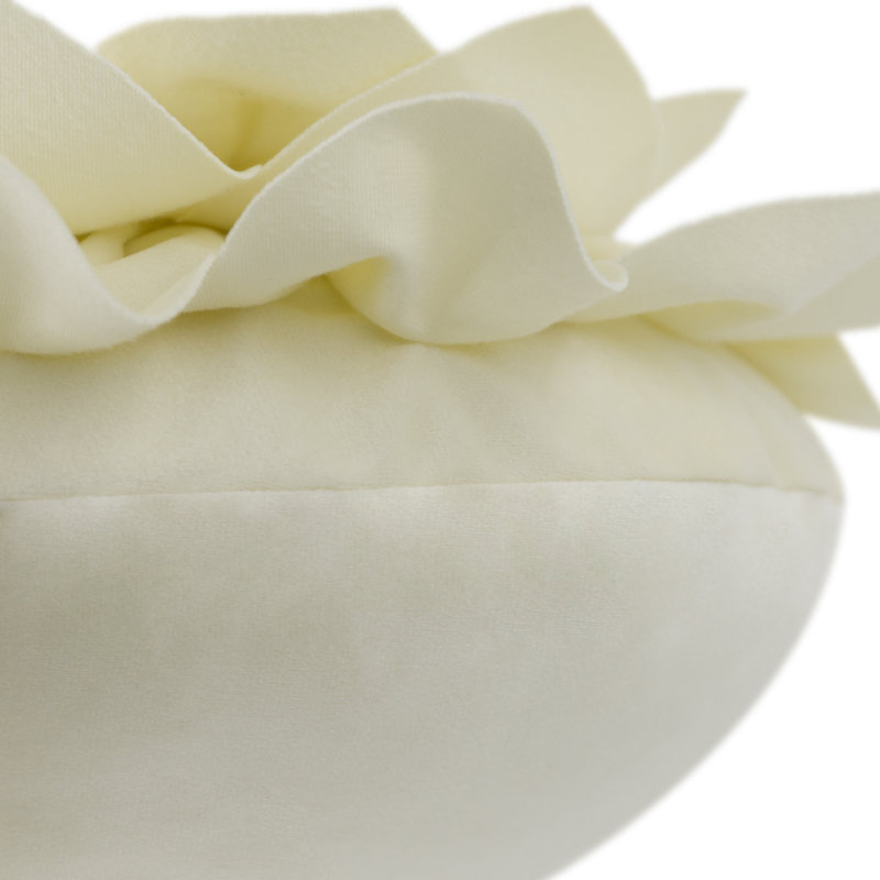 Coussin décoratif décoratif avec coussin décoratif fait à la main fleur 3D avec insert pour décoration intérieure, Crème