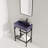 24" Bathroom Vanity With Ceramic Basin, Freestanding Bathroom Console Sink Set, Glossy Purple Rectangular Ceramic Basin Without Faucet, Open Metal Leg, Storage Shelves-103511910-103511911