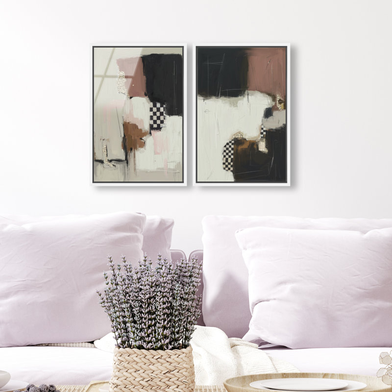 Longing Set Set by Oliver Gal, 11"H x 16"W, White Floater Frame