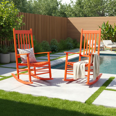 Outdoor Emjay Solid Wood Rocking Chair (Set of 2)