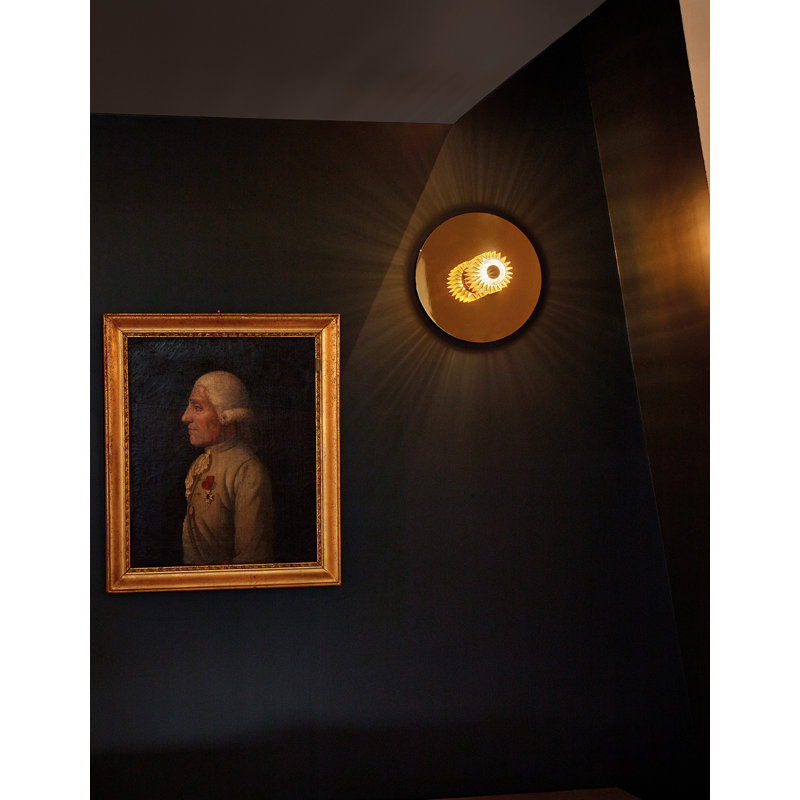 1 - Light Flush Mounted Sconce, Gold, Gold, 10.63" H x 10.63" W x 6.97" D
