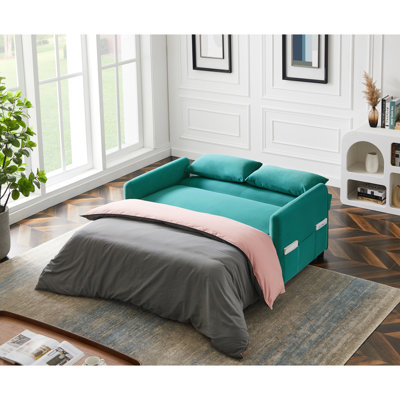 Sofa 57.1'' Velvet Convertible Sofa