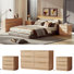 Dresser and Nightstand Sets, 3-Piece Bedroom Set, 6 Drawers Dresser & 3 Drawer Nightstands Set of 2, for Bedroom, Living Room