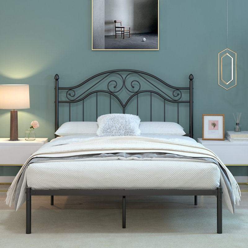 Lit plateforme Alecia, Double, Noir