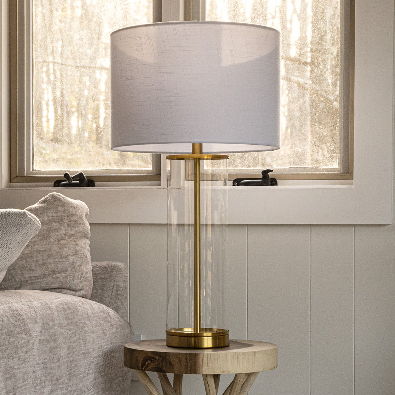Silberston Glass Table Lamp, Gold/Clear