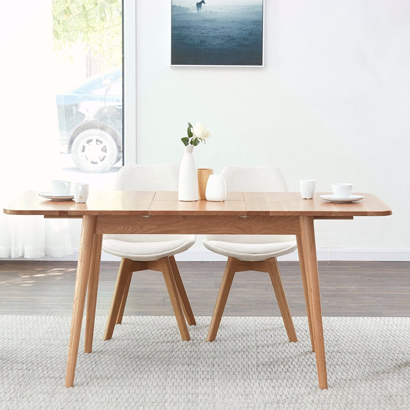 Table de coin télescopique en chêne naturel naturel 1,2 pi 1,6 po, pour que 6 à 8 personnes puissent se réunir en bois (couleur claire)
