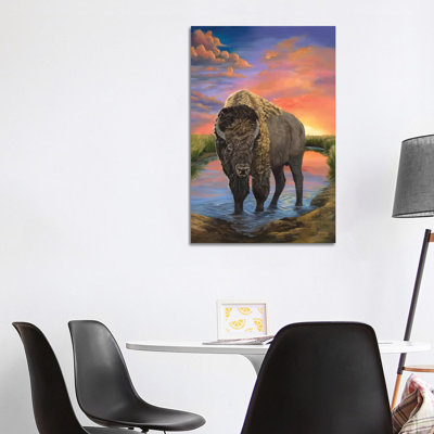 American Bison 1 Piece Wrapped Canvas Wall Art