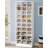 25.6 Inches 10-Tier White Wooden Shoe Storage Cabinet, Modern 30-Cubby Wooden Shoe Rack Organizer-1051066432
