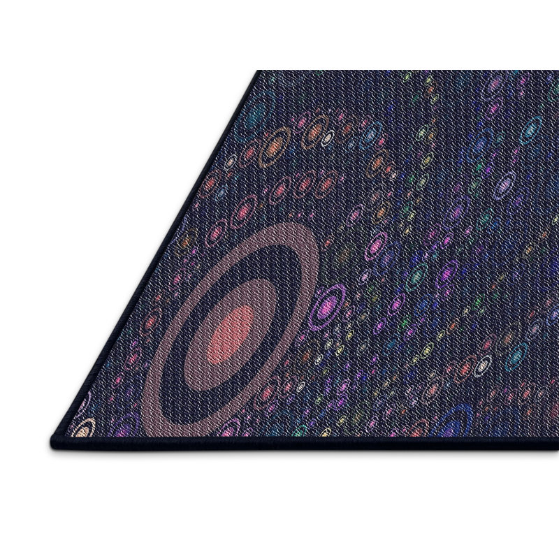 Tapis bleu/vert/rose à tisser électrique, Rectangle 2 pi x 3 pi