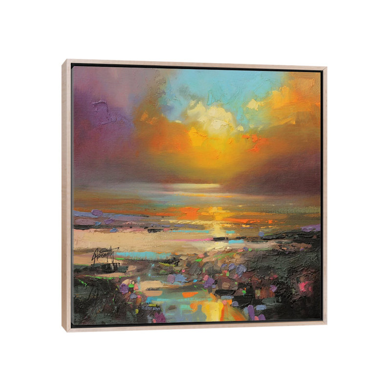 Print on Canvas, Oak Floater Framed, 45.72cm H x 45.72cm W x 3.81cm D