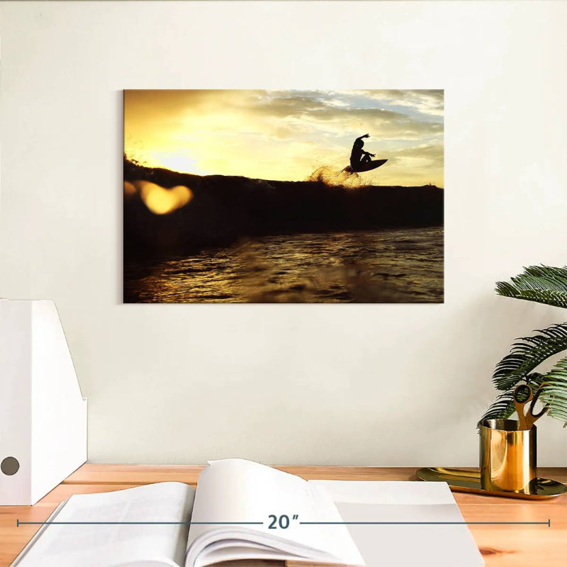 Silhouette de surf de Senne, H 8 po x l 12 po