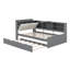 Lit plateforme simple avec lit gigogne, tablettes et tête de lit-1220011235