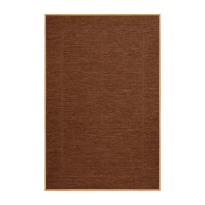 Machine Washable Solid Brown Area Rug