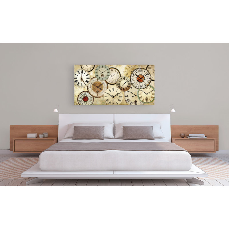 Timepieces by Joannoo - Wrapped Canvas Graphic Art Print, 35cm H x 70cm W x 4cm D