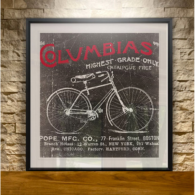 « antique vélo ii », impression encadrée, H 26,5 po x l 26,5 po x P 1,5 po