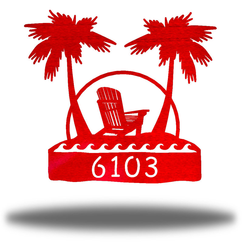 Plaque murale Auton Beach, Rouge, H 36 po x l 36 po x P 0,0125 po, Oui