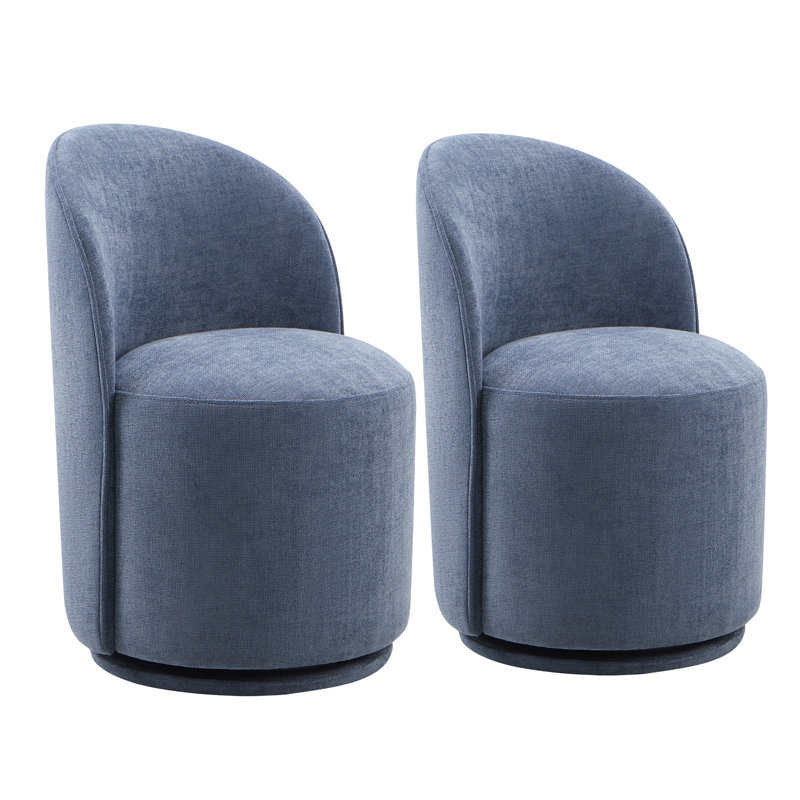 Chaise d'appoint rembourrée Sharlene, Tissage de performance bleu marine Joyce