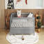 Lit plateforme simple avec garde-corps, structure de lit simple en bois massif, peut être converti en lit plateforme double gris-1062004762-1062004763