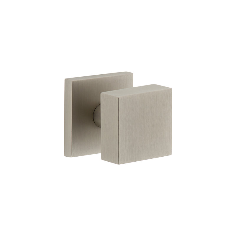 Rosace double Viaggio Quadrato avec bouton Quadrato, Nickel satiné, Carrée